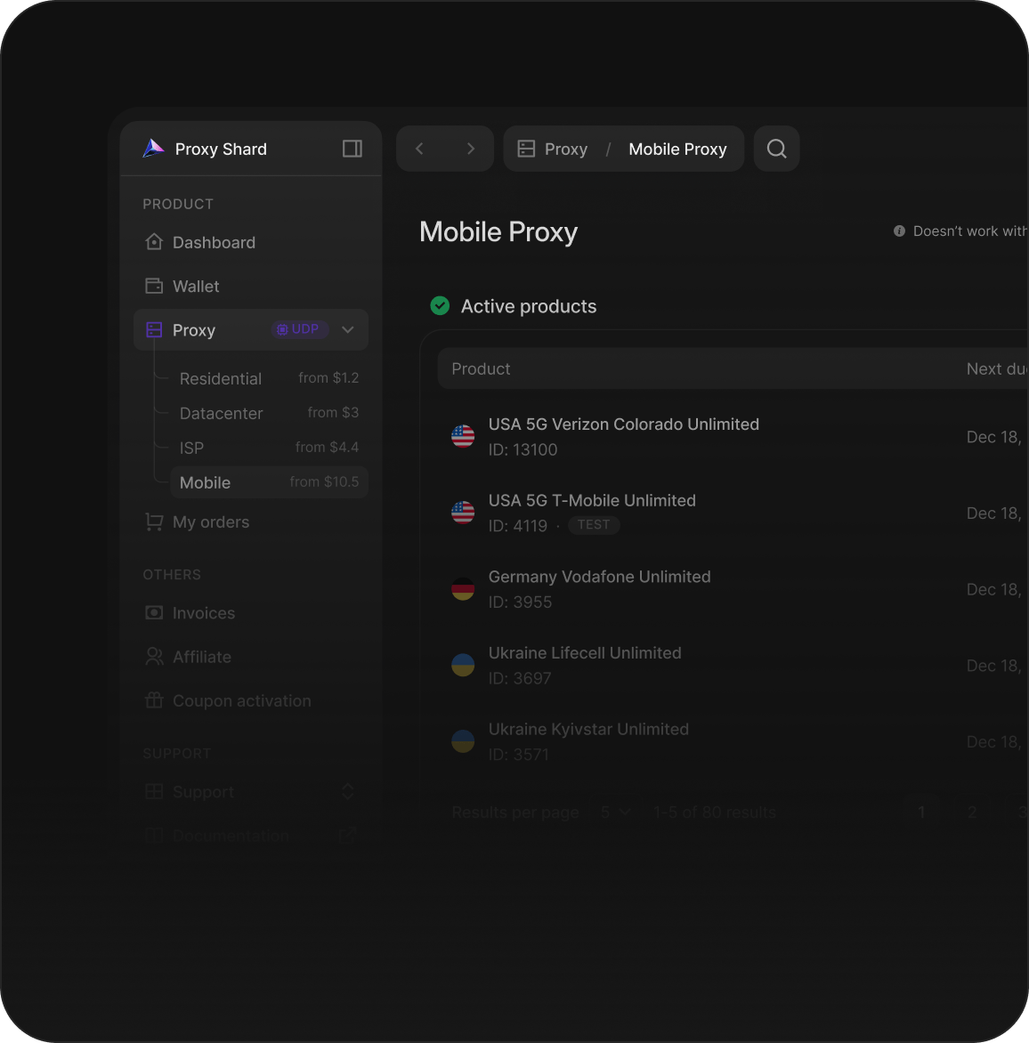 Mobile Proxy Feature
