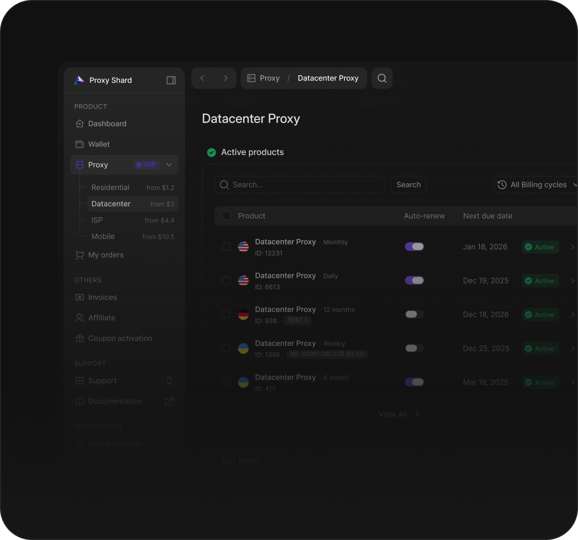 Datacenter Proxy Feature