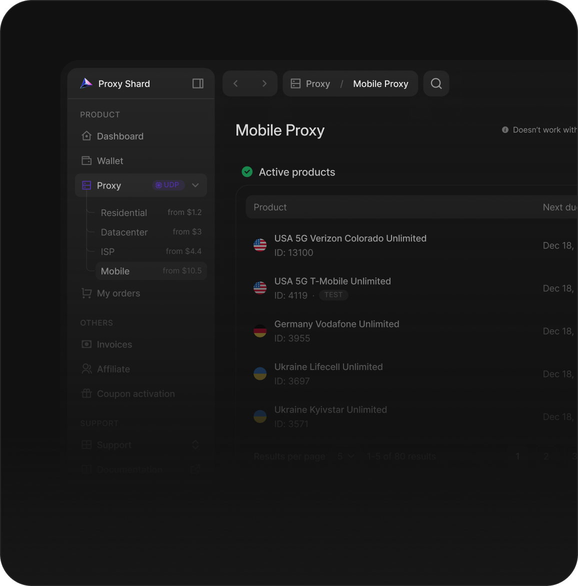 Mobile Proxy Feature